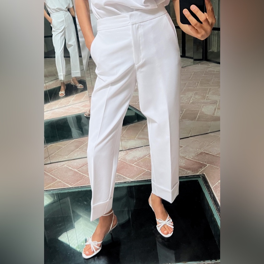 NWT Zara TURNED UP CUFF STRAIGHT LEG PANTS